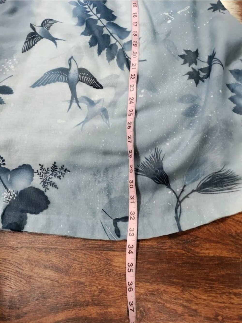 VTG 60's Petites By Penny Young Floral Bird Print Midi Dress Blue Womens Size 10 - Picture 10 of 15